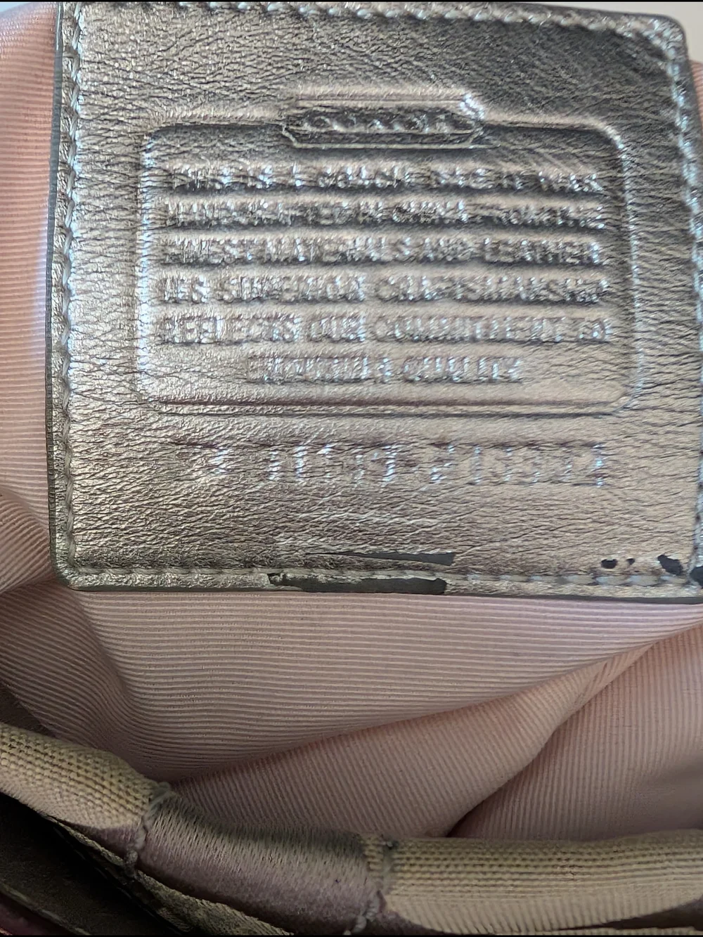 Coach Signature C Jacquard Pewter Silver Chain Shoulder Bag 2011